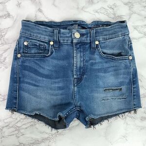 7 For All Mankind Custom Cutoff Distressed Mid Rise Jean Shorts 24